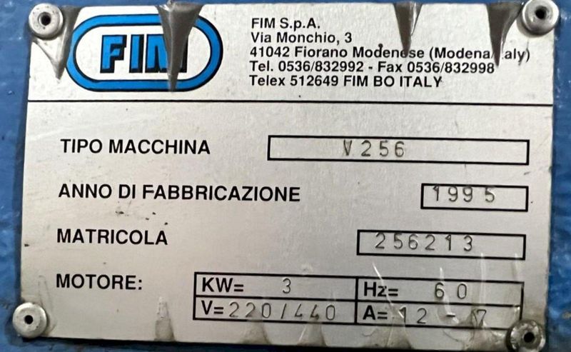 8 X 8 X 1/8" FIM MODEL #VERSAFIX 256 HYDRAULIC METAL CORNER NOTCHER: STOCK #19721