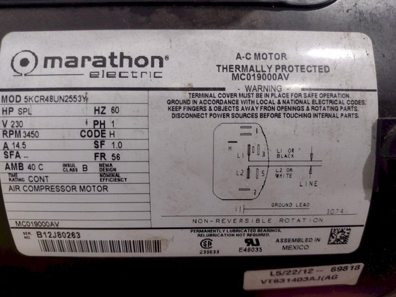 3.2 HP HUSKY VERTICAL MODEL #VT631403AJ AIR COMPRESSOR: STOCK 18535