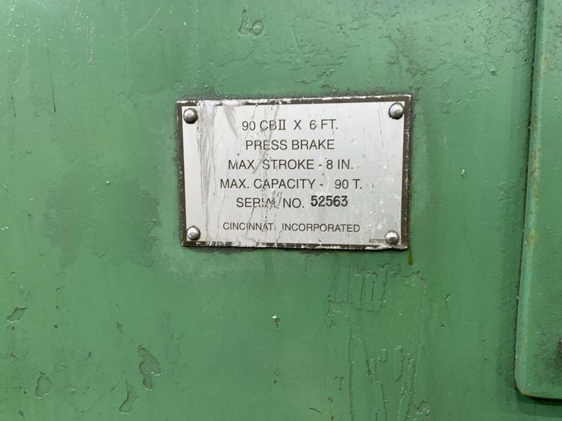 90 TON X 8' CINCINNATI CNC HYDRAULIC PRESS BRAKE: STOCK #80720