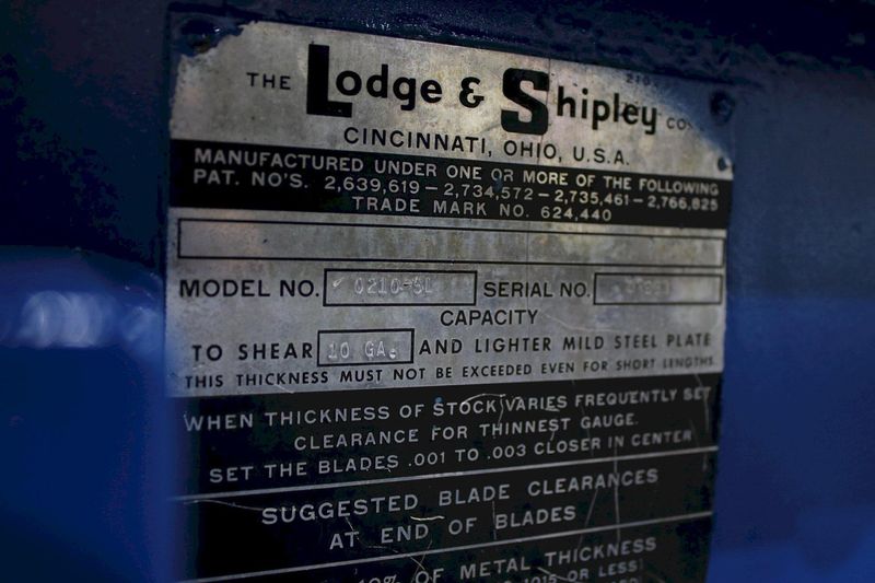 10' X 10 GA LODGE & SHIPLEY MECHANICAL SHEAR: STOCK #75069