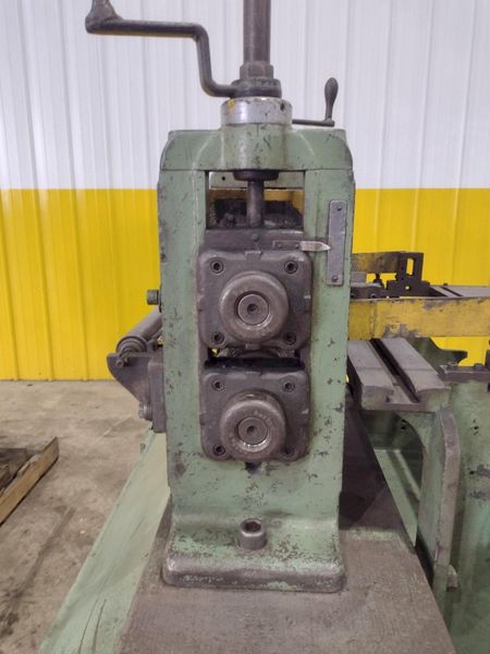 18" WIDE X 2,500 LBS YODER MODEL #M2 PULL THROUGH SLITTING LINE, INCLUDES UNCOILER, SLITTER & RE