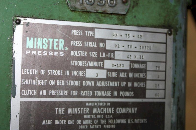 75 TON MINSTER SSDC PRESS