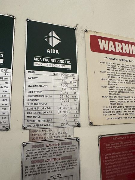 220 AIDA GAP PRESS