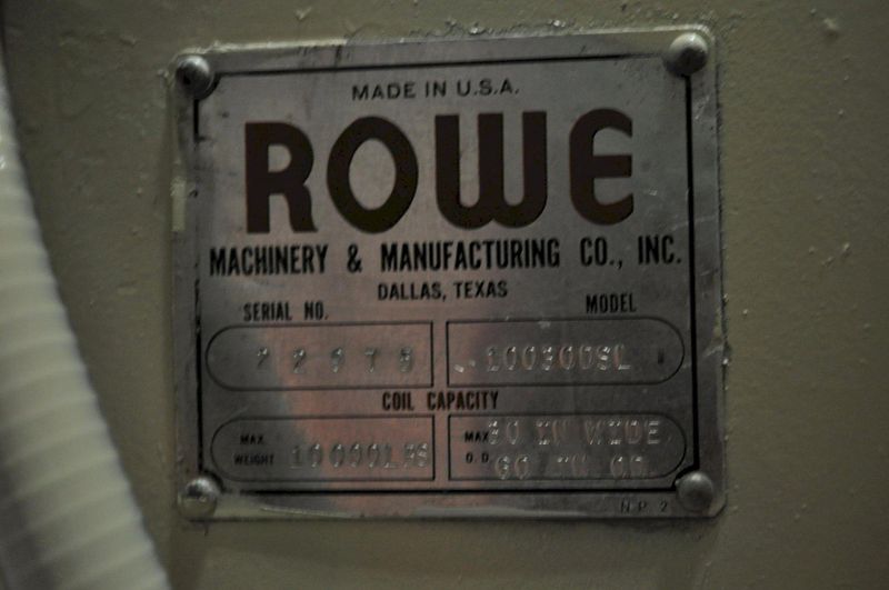 10000 LB X 30" ROWE UNCOILER