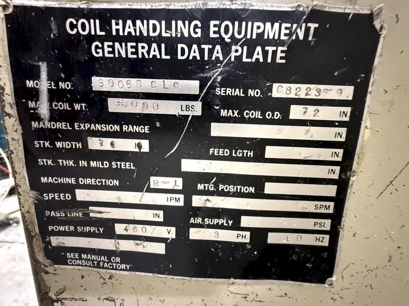 30,000 lbs. x 72" Wide  COOPER WEYMOUTH PETERSON Servo Coil Feed Line For Sale - Good Condition!