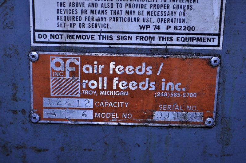 12" X 12" X .187" AIR FEEDS FEEDER STRAIGHTENER