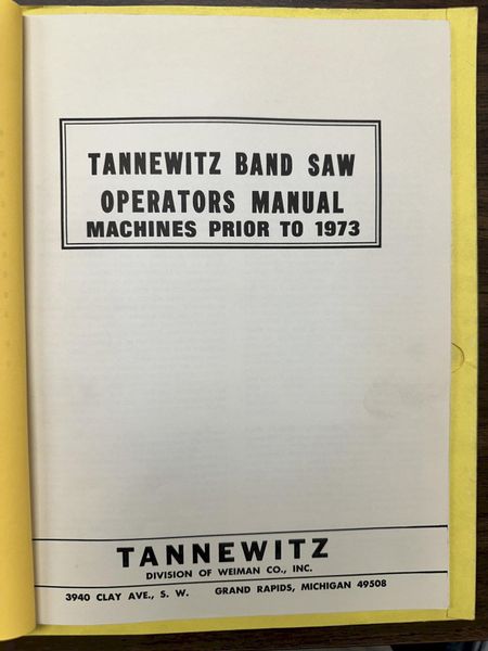 36" TANNEWITZ MODEL #G-3 VERTICAL BAND SAW: STOCK #23157