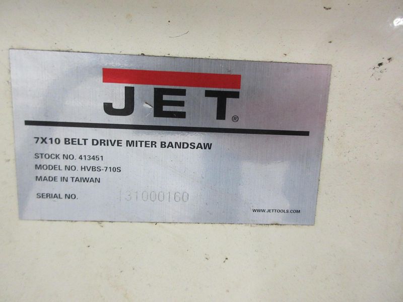 Jet HVBS-710S 7x10-1/2 in. Mitering Horizontal/Vertical Bandsaw, on Portable Steel Base, - Auction Item