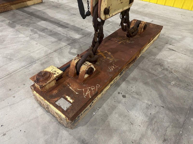 53 TON (107,500 LBS) BUSHMAN MODEL #MT420 TELESCOPING MAGNETIC SPREADER LIFTING BEAM  W/ OHIO MA