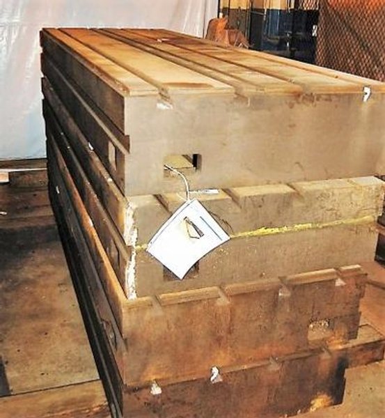 Floor Plates, 47" X 144" X 16" T-Slotted, Cast Iron, 94" X 288" Area, 4-Avail, Matched, #26020