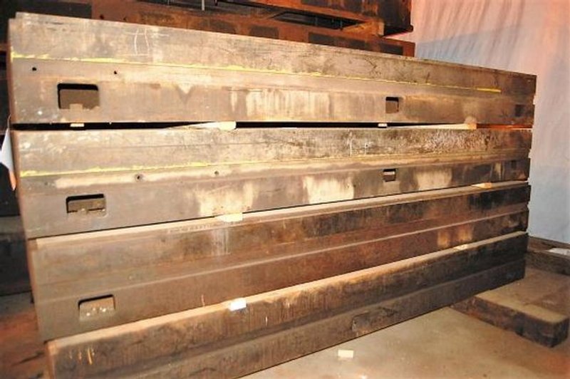 Floor Plates, 47" X 144" X 16" T-Slotted, Cast Iron, 94" X 288" Area, 4-Avail, Matched, #26020
