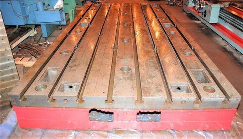 78" x 157" x 16.5" T-Slotted, 8 T-Slots on 10" Centers, 16.53" Thick,____ Cast Iron, Matched, 4-Available, #27523