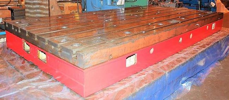 78" x 157" x 16.5" T-Slotted, 8 T-Slots on 10" Centers, 16.53" Thick,____ Cast Iron, Matched, 4-Available, #27523
