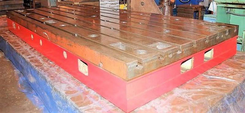 78" x 157" x 16.5" T-Slotted, 8 T-Slots on 10" Centers, 16.53" Thick,____ Cast Iron, Matched, 4-Available, #27523