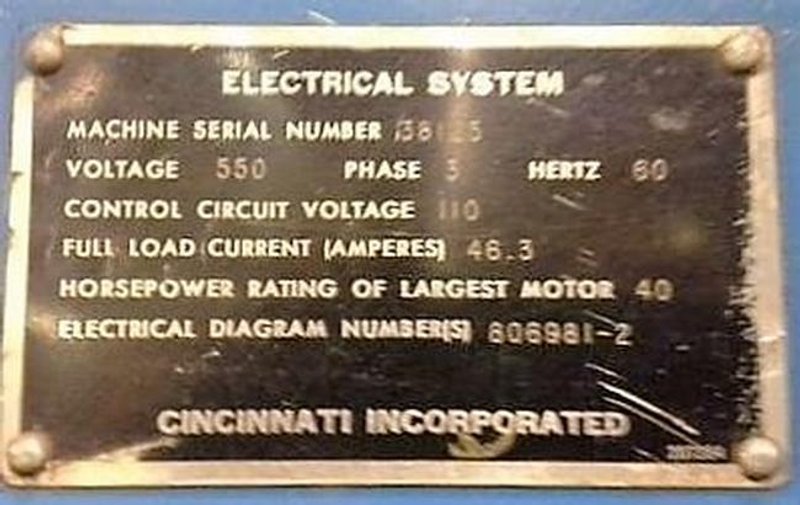 5/8" X 14' Cincinnati 5FL-14 Hyd, 48" Back Gauge, 120" Sq Arm, Pwr, #27659