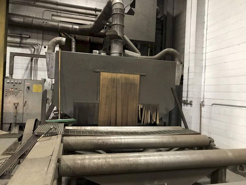 PANGBORN 4 WHEEL PLATE BLAST CLEANING LINE: STOCK #71706