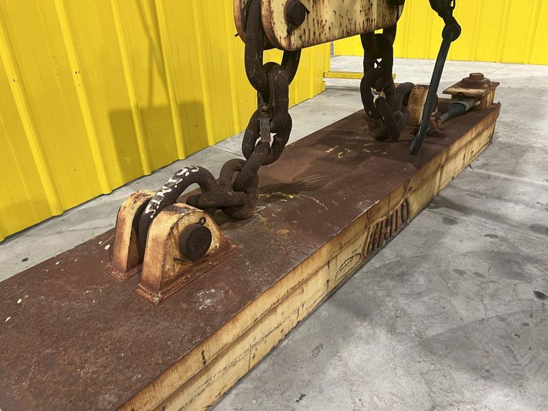 53 TON (107,500 LBS) BUSHMAN MODEL #MT420 TELESCOPING MAGNETIC LIFTING SPREADER BEAM  W/ OHIO MA