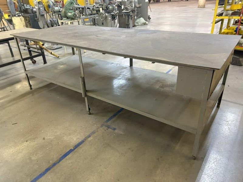 10′ L x 4′ W Heavy Duty Steel Metal Frame Table w/ drawers