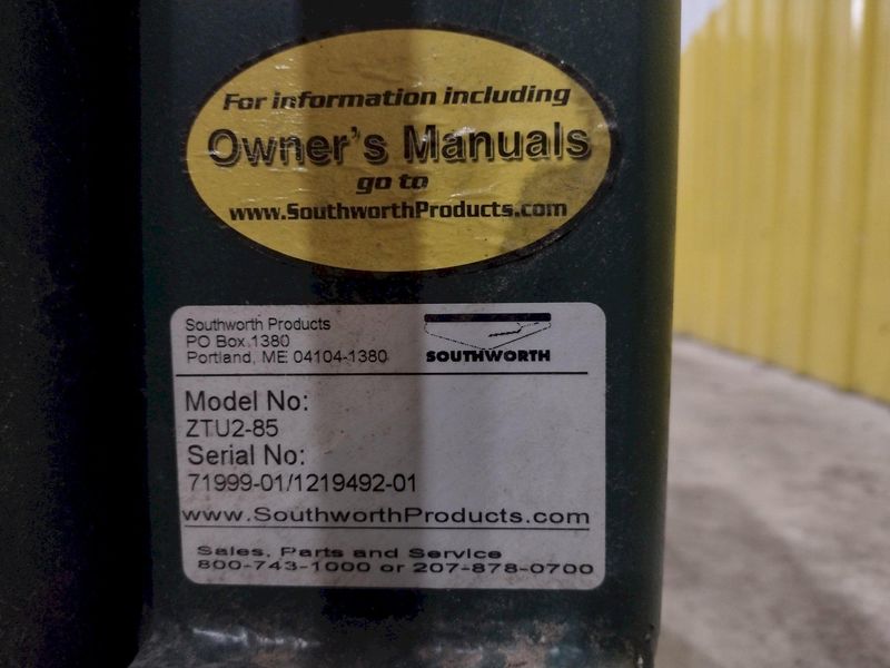 2,000 LBS SOUTHWORTH MODEL #2TU2-89 CONTAINER TILTER: STOCK #23523