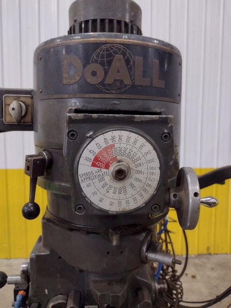 2 HP DOALL MODEL @PM-200V RAM TYPE VERTICAL MILL WITH POWER FEED & DRO: STOCK #22880