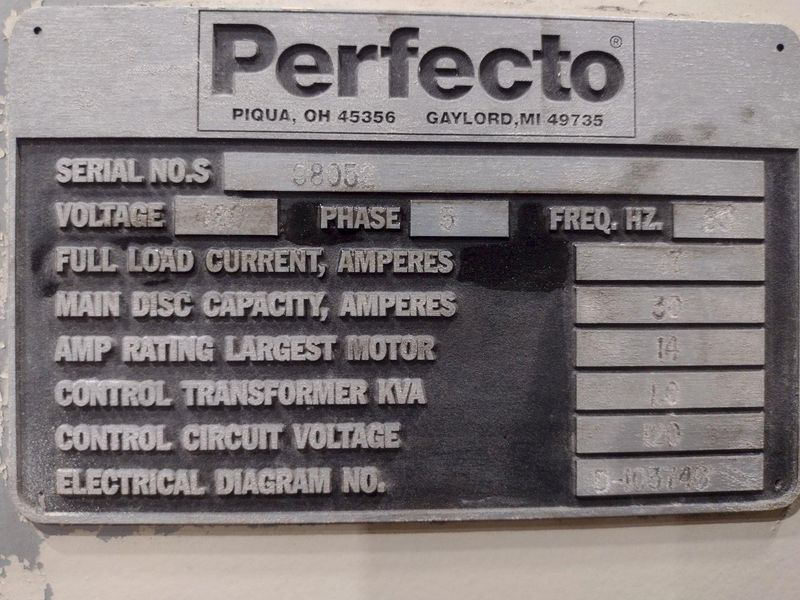 8.25" X .010" PERFECTO MODEL #S170817 17 ROLL POWERED PRECISION COIL STRIP STRAIGHTENER: STOCK #