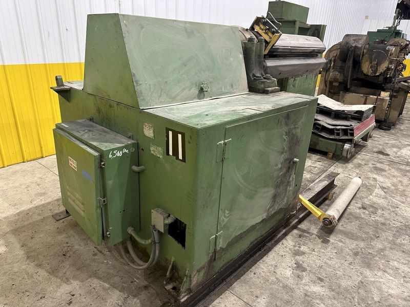 12,000 LB X 50" ROWE MODEL #12050-DSV MOTORIZED COIL REEL UNCOILER & COIL CAR: STOCK #21979