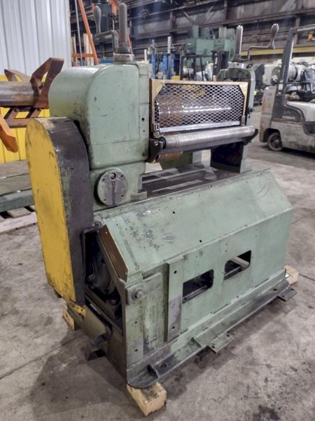 18" WIDE X 2,500 LBS YODER MODEL #M2 PULL THROUGH SLITTING LINE, INCLUDES UNCOILER, SLITTER & RE