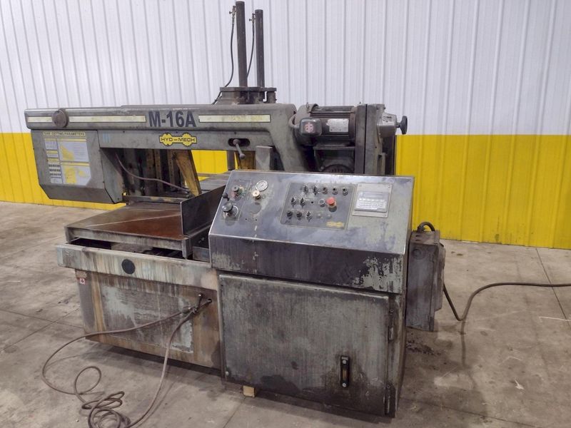 16" x 16" HYD-MECH MODEL #M-16A AUTOMATIC HORIZONTAL BANDSAW WITH POWER MITRE SWIVEL: STOCK #234
