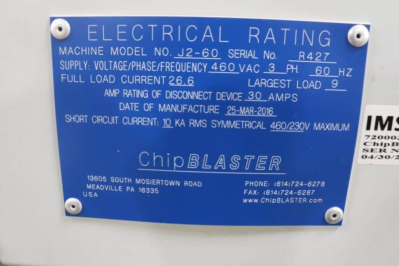 ChipBlaster J2-60 High Pressure Coolant Delivery System