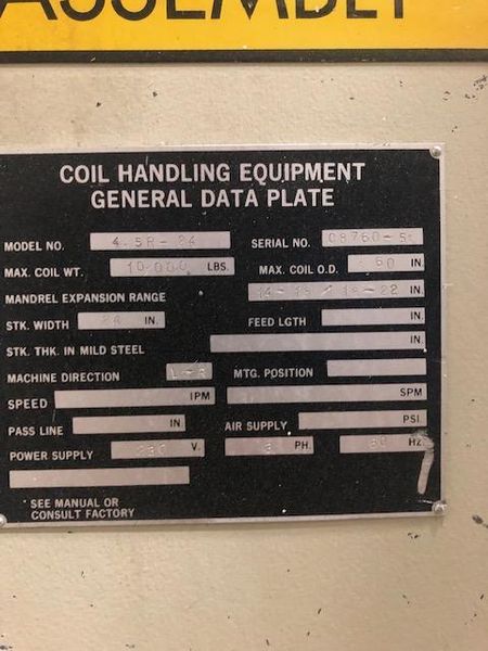 10,000Lb x 24" x .067" Cooper Weymouth Peterson Servo Feed Line