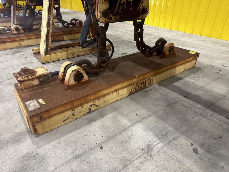 53 TON (107,500 LBS) BUSHMAN MODEL #MT420 TELESCOPING MAGNETIC SPREADER LIFTING BEAM  W/ OHIO MA