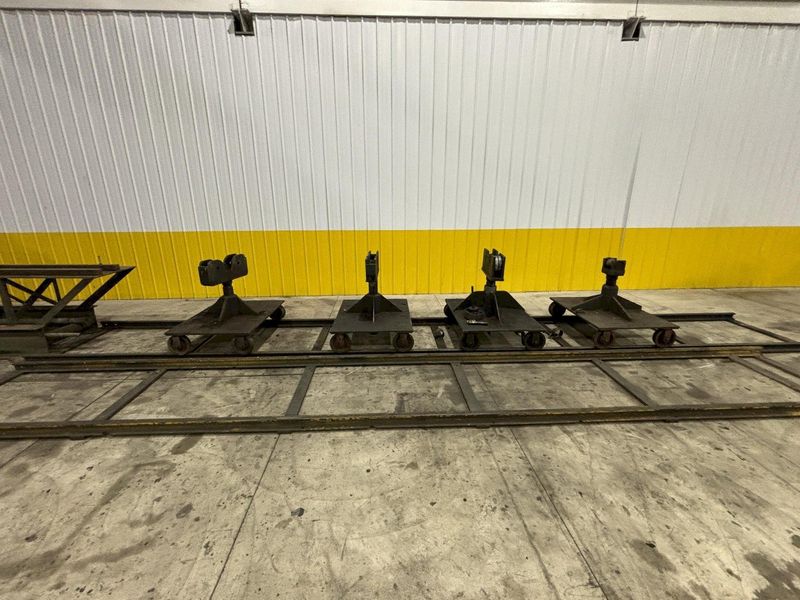 12" HOLLOW SPINDLE DRILCO ROTARY PIPE WELDING POSITIONER W/ MOBILE PIPE STANDS: STOCK #21898