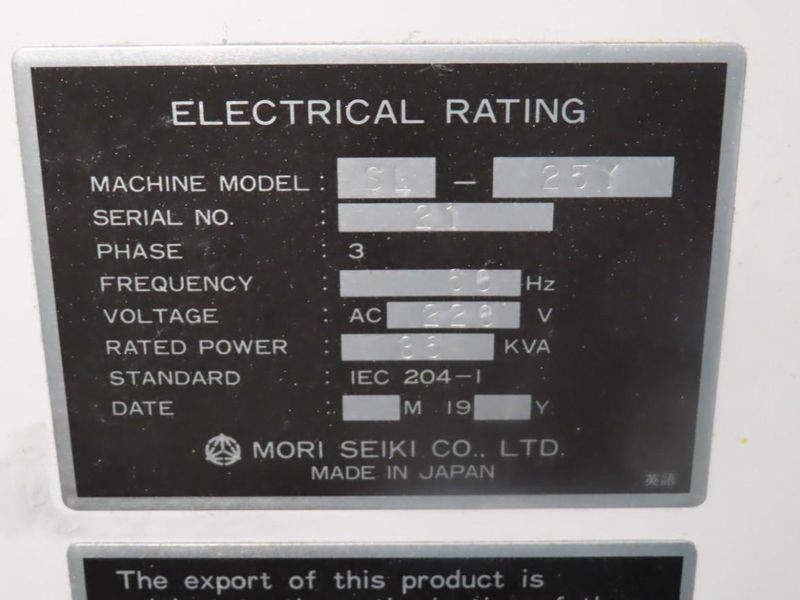 Mori Seiki SL-25Y CNC Turning with Y-Axis Capability, MF-T6 CNC Control, 10" 3-Jaw Chuck, Y-Axis Capability, Tailstock, Chip Conveyor- Auction Item