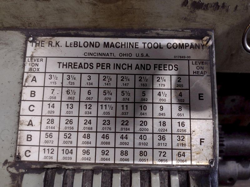24" x 144" LEBLOND REGAL 5" HOLLOW SPINDLE ENGINE LATHE, 5" HOLE: STOCK #19522