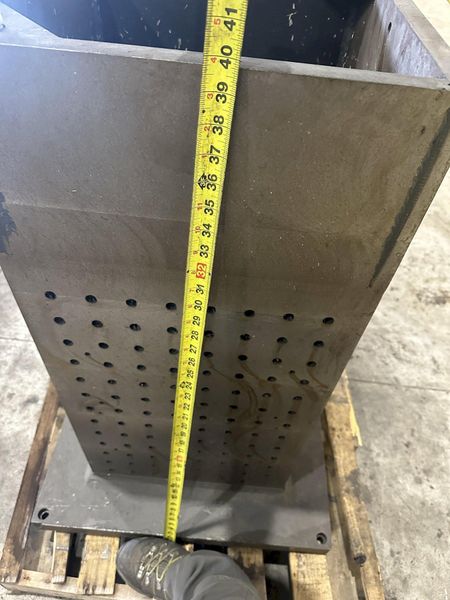 18" X 18" X 39 1/2" HIGH STEEL SET UP WORK HOLDING TOMBSTONE: STOCK #22224