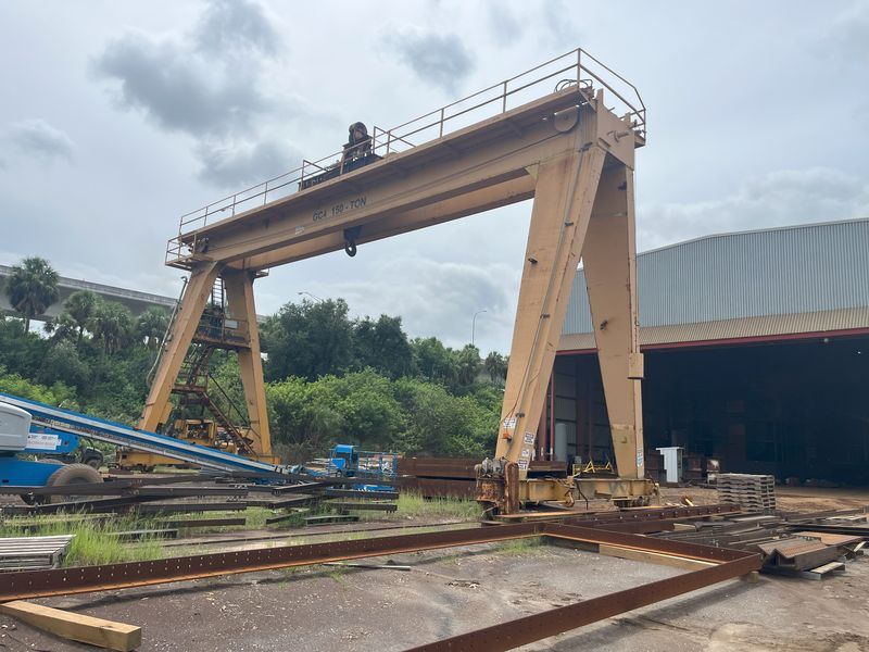 150 Ton Double Girder Mobile Gantry Crane 58′ Wide 30′ High Clearance