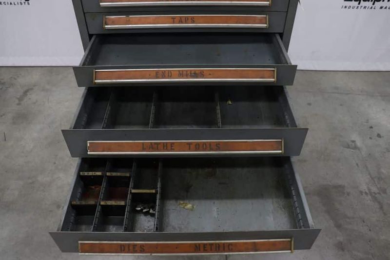 9-Drawer Industrial Storage Cabinet, Stanley Vidmar Style, 30″ W x 27-3/4″ D x 59″ H
