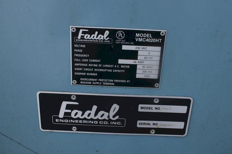 FADAL MODEL #VMC 4020 VERTICAL MACHINING CENTER: STOCK #74086