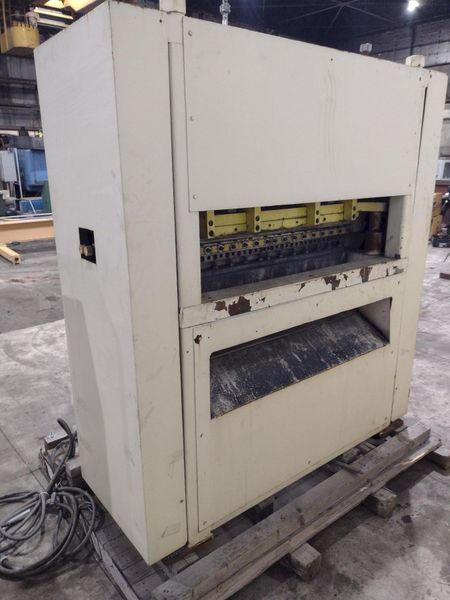 48” WIDE x 30 HP MECHANICAL IN-LINE COIL PRESS & SHEAR WITH PLC VARIABLE SPEED DRIVE: STOCK #229