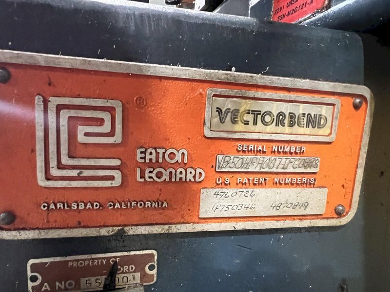5/8" EATON LEONARD MODEL #VB50HP CNC TUBE BENDER: STOCK #20130