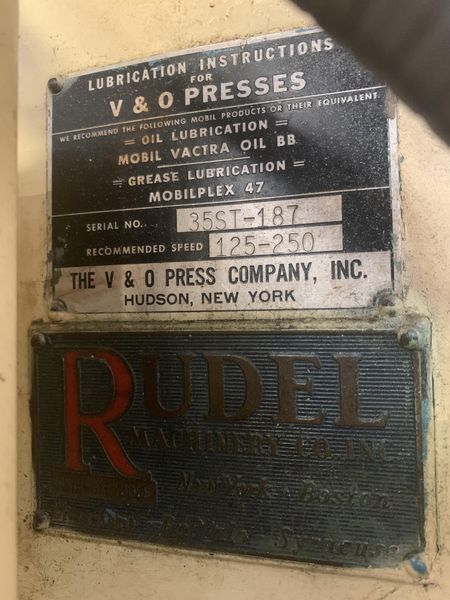 35 TON V & O HI-SPEED OBI PRESS; 2" STROKE X 250 SPM: STOCK #10110