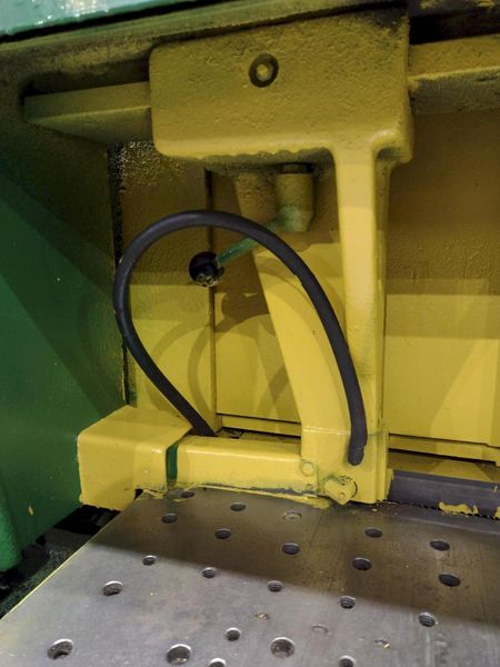 12" X 12" HYD-MECH MODEL #H-12A FULL AUTOMATIC FEED HORIZONTAL BANDSAW PLC 100 CONTROLS: STOCK #