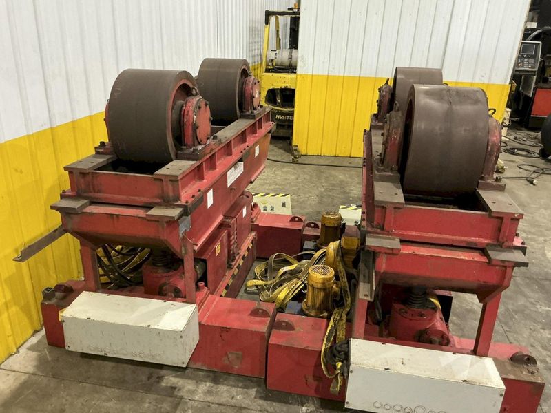300 TON X 120" DIAMETER WELDWIRE MODEL #CAS-150 TRACK MOUNTED POWERED TANK TURNING ROLLS, 1 DRIV