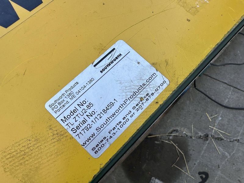 2000 LBS SOUTHWORTH MODEL # ZTU2-85 CONTAINER TILTER: STOCK #78553