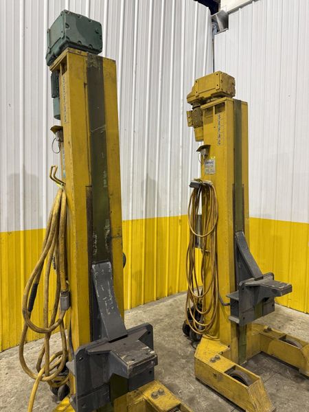 (4) 15 TON SEFAC MODEL #M120BF2000 MOBILE RAIL CAR LOCOMOTIVE COLUMN JACK LIFTS, 120,000 LBS TOT