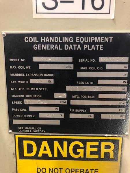 10,000Lb x 24" x .067" Cooper Weymouth Peterson Servo Feed Line