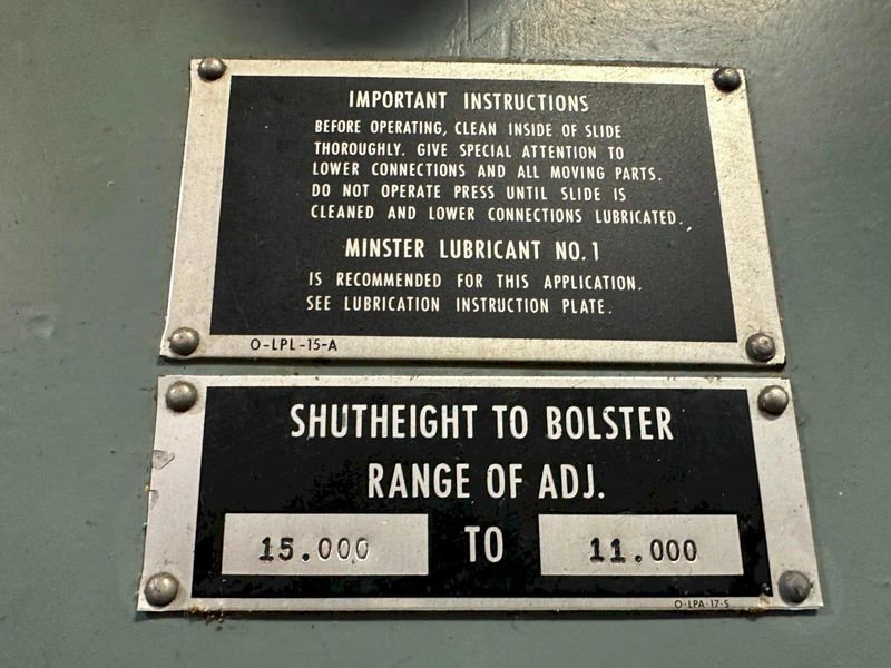 100 TON MINSTER SSDC PRESS