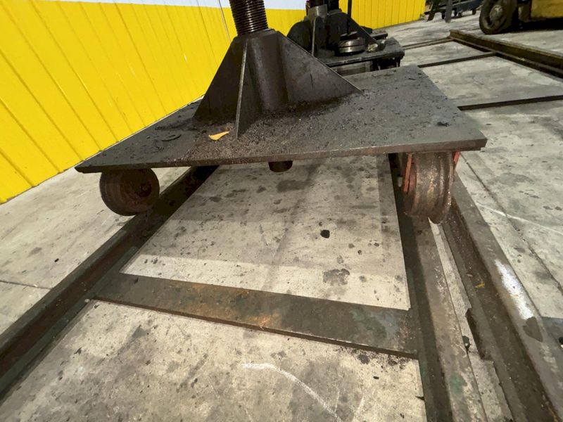 12" HOLLOW SPINDLE DRILCO ROTARY PIPE WELDING POSITIONER W/ MOBILE PIPE STANDS: STOCK #21898