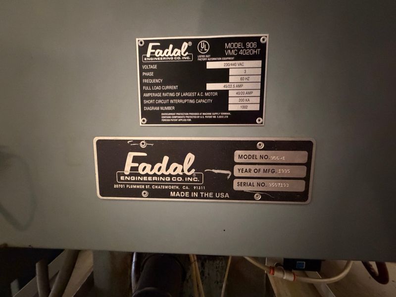 Fadal VMC4020HT CNC Vertical Machining Center, VMC
