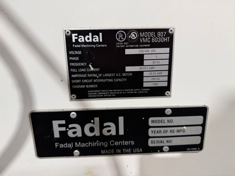 Fadal 907 6030HT CNC Vertical Machining Center, VMC